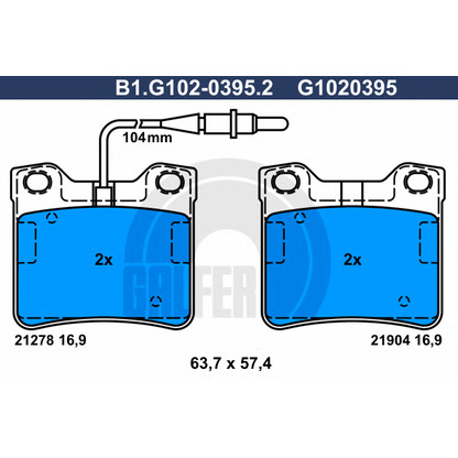 Foto Kit pastiglie freno, Freno a disco GALFER B1G10203952