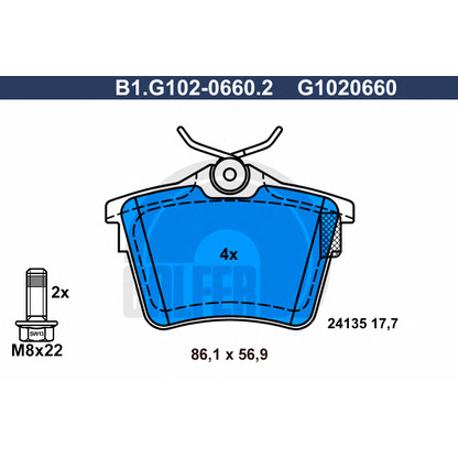 Photo Brake Pad Set, disc brake GALFER B1G10206602