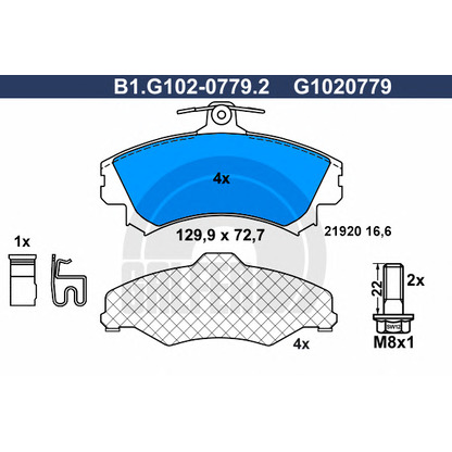 Foto Bremsbelagsatz, Scheibenbremse GALFER B1G10207792