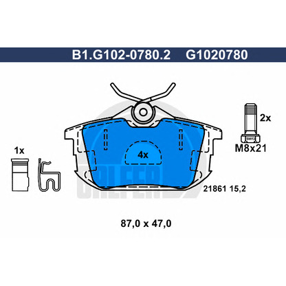 Foto Bremsbelagsatz, Scheibenbremse GALFER B1G10207802