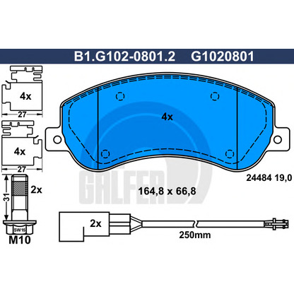 Foto Kit pastiglie freno, Freno a disco GALFER B1G10208012