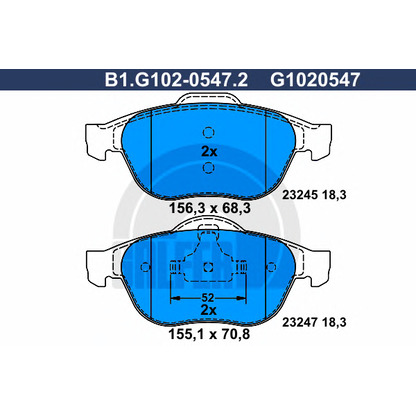 Foto Kit pastiglie freno, Freno a disco GALFER B1G10205472