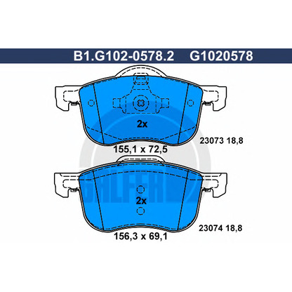 Foto Kit pastiglie freno, Freno a disco GALFER B1G10205782