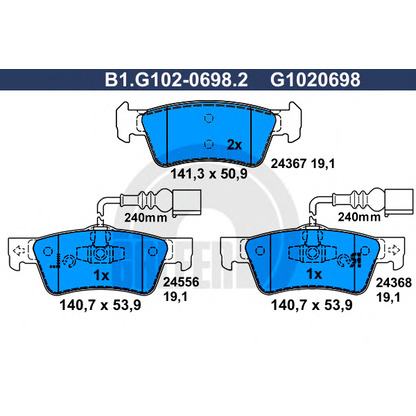 Foto Kit pastiglie freno, Freno a disco GALFER B1G10206982