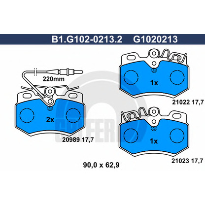 Photo Kit de plaquettes de frein, frein à disque GALFER B1G10202132