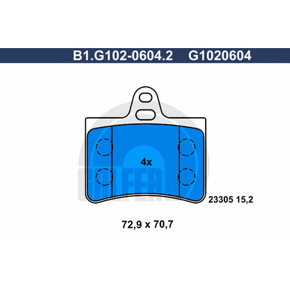 Photo Brake Pad Set, disc brake GALFER B1G10206042