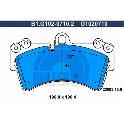 Photo Brake Pad Set, disc brake GALFER B1G10207102