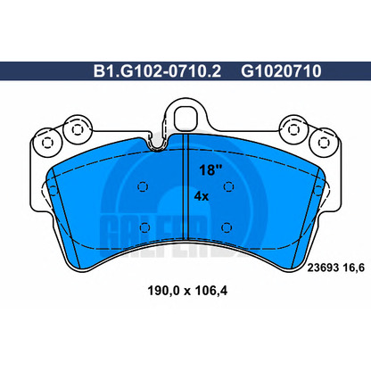 Foto Kit pastiglie freno, Freno a disco GALFER B1G10207102