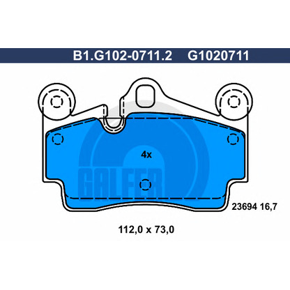 Photo Brake Pad Set, disc brake GALFER B1G10207112