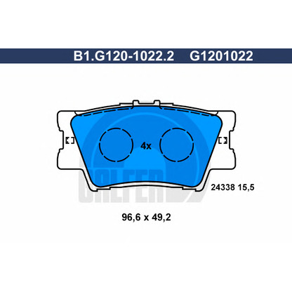 Photo Brake Pad Set, disc brake GALFER B1G12010222