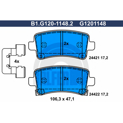 Photo Kit de plaquettes de frein, frein à disque GALFER B1G12011482