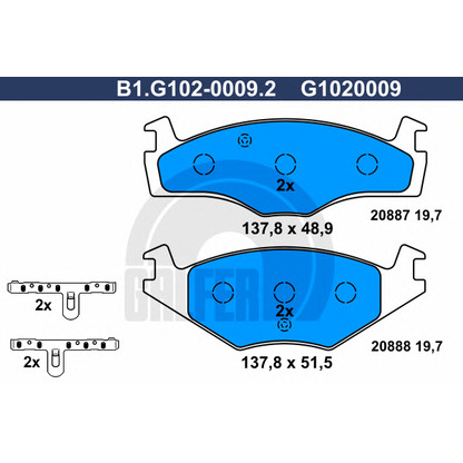 Photo Brake Pad Set, disc brake GALFER B1G10200092