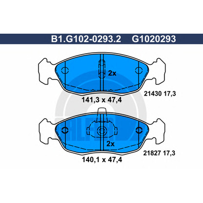 Photo Kit de plaquettes de frein, frein à disque GALFER B1G10202932