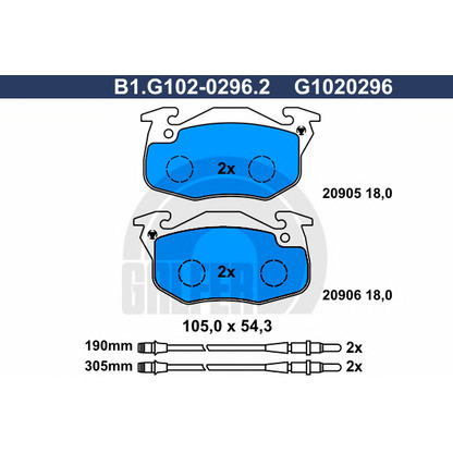 Foto Kit pastiglie freno, Freno a disco GALFER B1G10202962