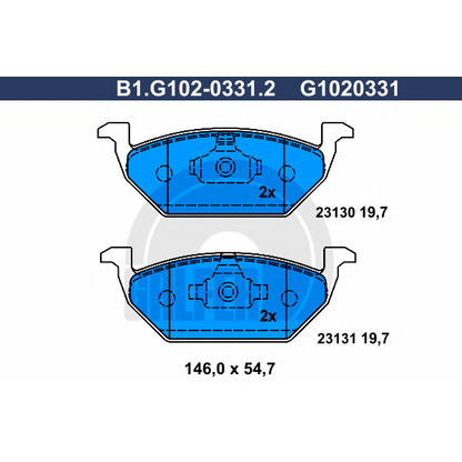 Photo Brake Pad Set, disc brake GALFER B1G10203312