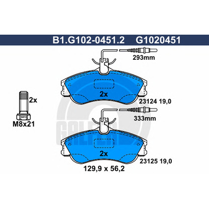 Foto Kit pastiglie freno, Freno a disco GALFER B1G10204512