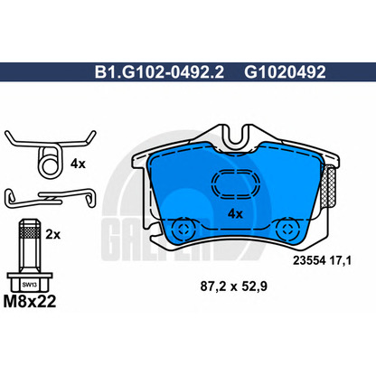 Photo Brake Pad Set, disc brake GALFER B1G10204922