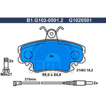 Foto Kit pastiglie freno, Freno a disco GALFER B1G10205012