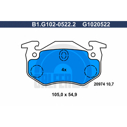 Foto Kit pastiglie freno, Freno a disco GALFER B1G10205222