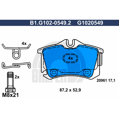 Photo Brake Pad Set, disc brake GALFER B1G10205492