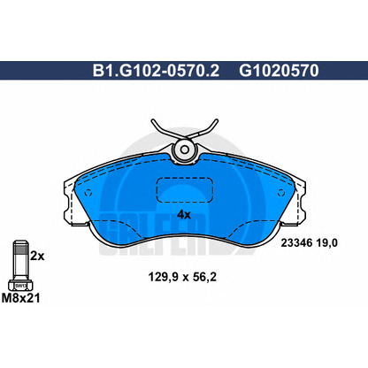 Foto Bremsbelagsatz, Scheibenbremse GALFER B1G10205702