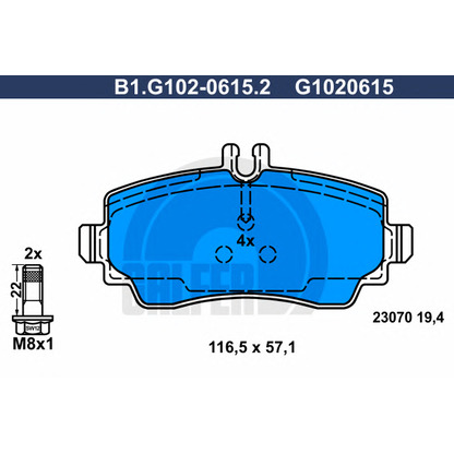 Foto Kit pastiglie freno, Freno a disco GALFER B1G10206152