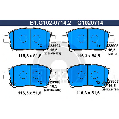 Foto Kit pastiglie freno, Freno a disco GALFER B1G10207142