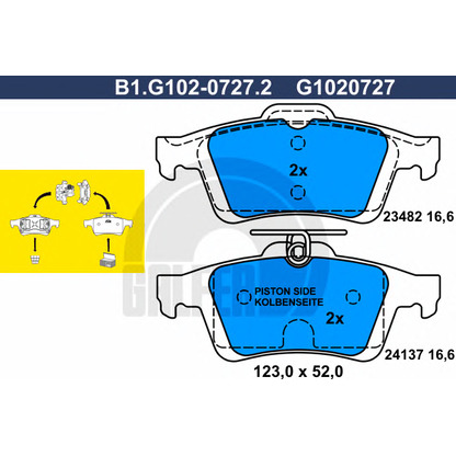 Foto Kit pastiglie freno, Freno a disco GALFER B1G10207272