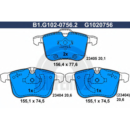 Foto Kit pastiglie freno, Freno a disco GALFER B1G10207562