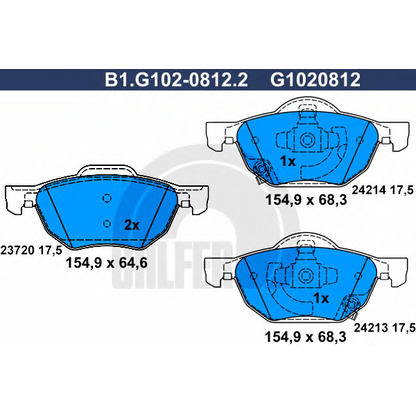 Photo Brake Pad Set, disc brake GALFER B1G10208122