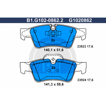 Photo Brake Pad Set, disc brake GALFER B1G10208622