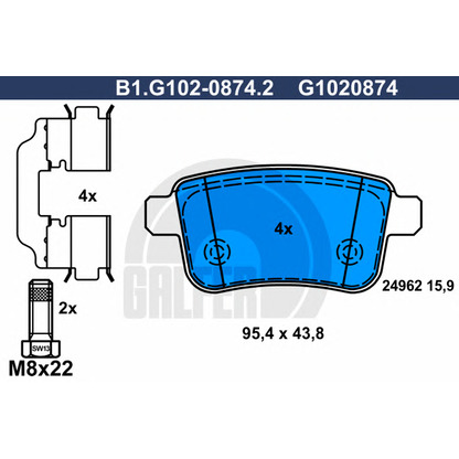 Photo Brake Pad Set, disc brake GALFER B1G10208742