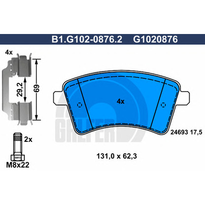 Foto Kit pastiglie freno, Freno a disco GALFER B1G10208762