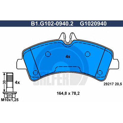 Foto Kit pastiglie freno, Freno a disco GALFER B1G10209402