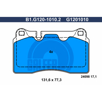 Zdjęcie Zestaw klocków hamulcowych, hamulce tarczowe GALFER B1G12010102