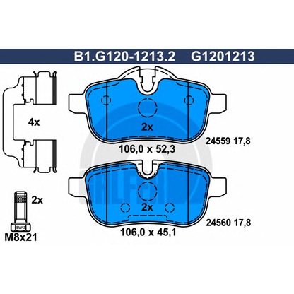 Foto Kit pastiglie freno, Freno a disco GALFER B1G12012132