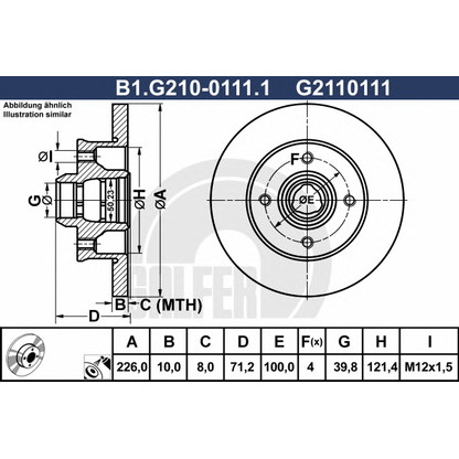 Photo Brake Disc GALFER B1G21001111