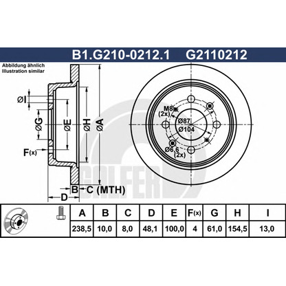 Photo Brake Disc GALFER B1G21002121