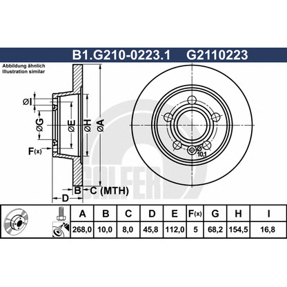 Photo Brake Disc GALFER B1G21002231