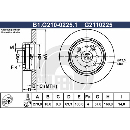 Photo Brake Disc GALFER B1G21002251