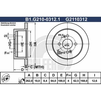 Photo Brake Disc GALFER B1G21003121