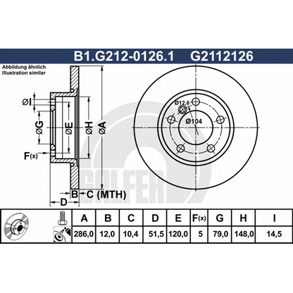 Photo Brake Disc GALFER B1G21201261