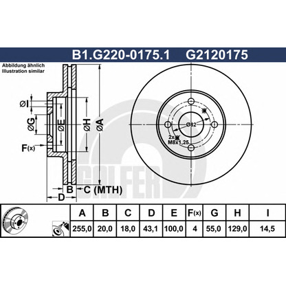 Foto Disco de freno GALFER B1G22001751