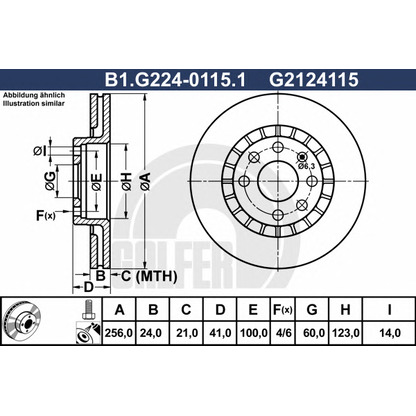 Foto Disco de freno GALFER B1G22401151