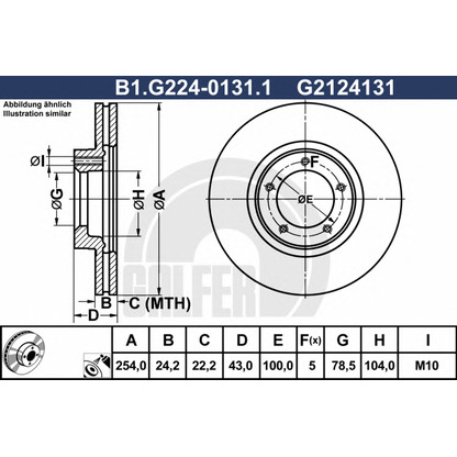 Photo Brake Disc GALFER B1G22401311