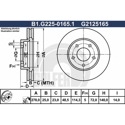 Foto Bremsscheibe GALFER B1G22501651