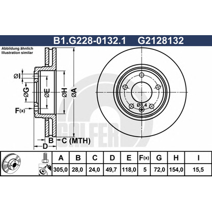 Photo Brake Disc GALFER B1G22801321