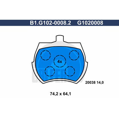 Photo Kit de plaquettes de frein, frein à disque GALFER B1G10200082