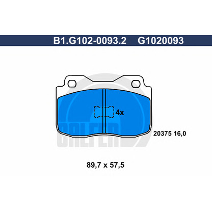 Фото Комплект тормозных колодок, дисковый тормоз GALFER B1G10200932