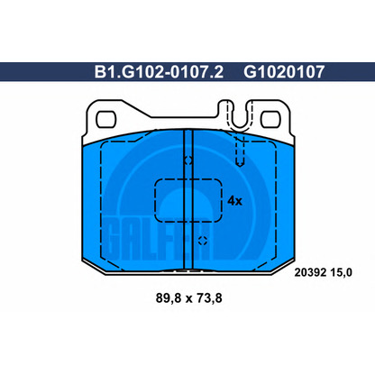 Фото Комплект тормозных колодок, дисковый тормоз GALFER B1G10201072